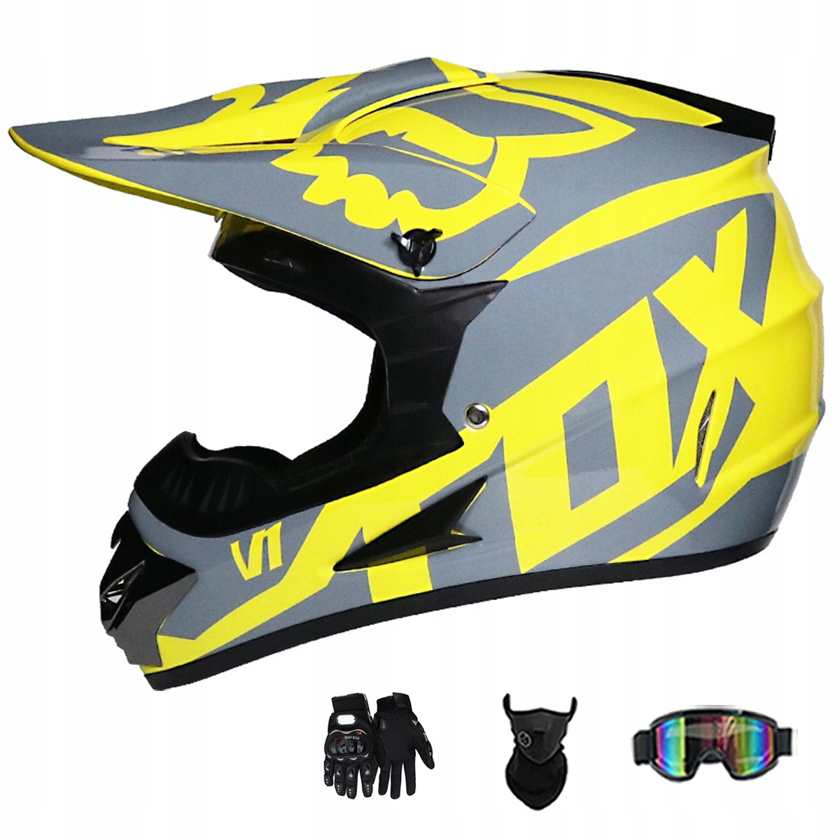 Motocyklová Přilba Crossová Lehká Enduro Quada Brýle Rukavice Maska L