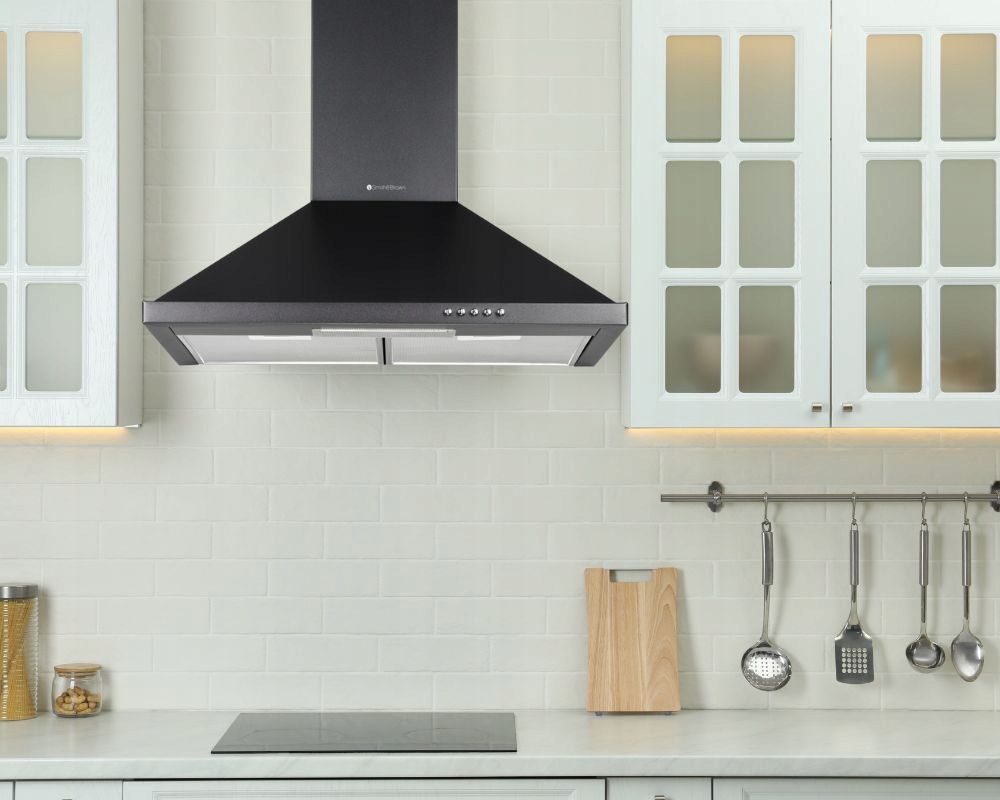 OKAP KUCHENNY KOMINOWY ŚCIENNY 60CM CZARNY LED Marka inna