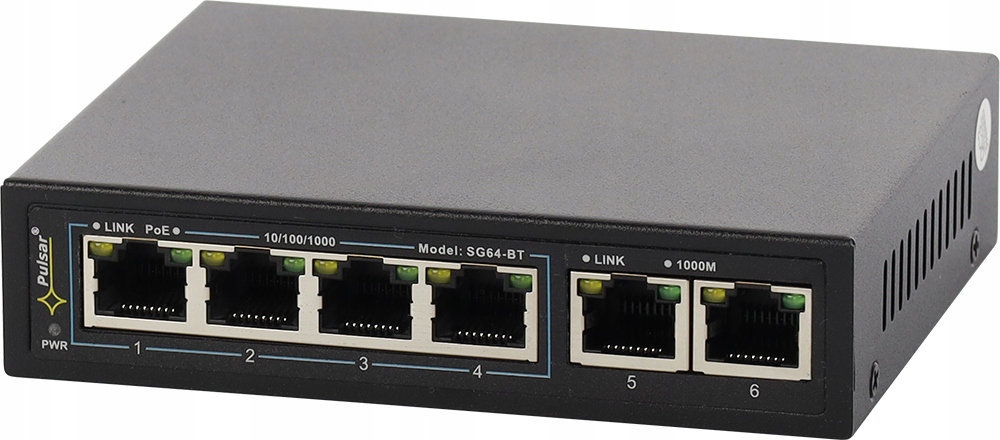 Switch PoE 6-portowy SG64WP-BT Pulsar