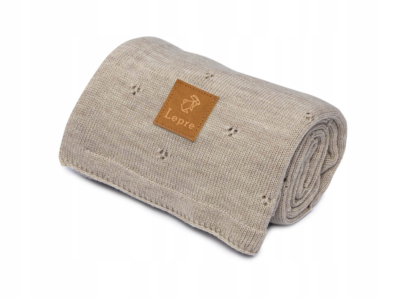 

Kocyk merino 100%, wełna merino, jasny beż Lepre