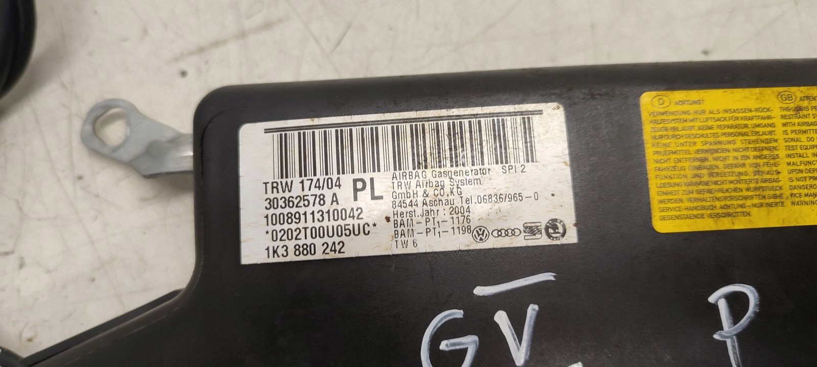 seat airbag right VW Golf V 1,4 TSI