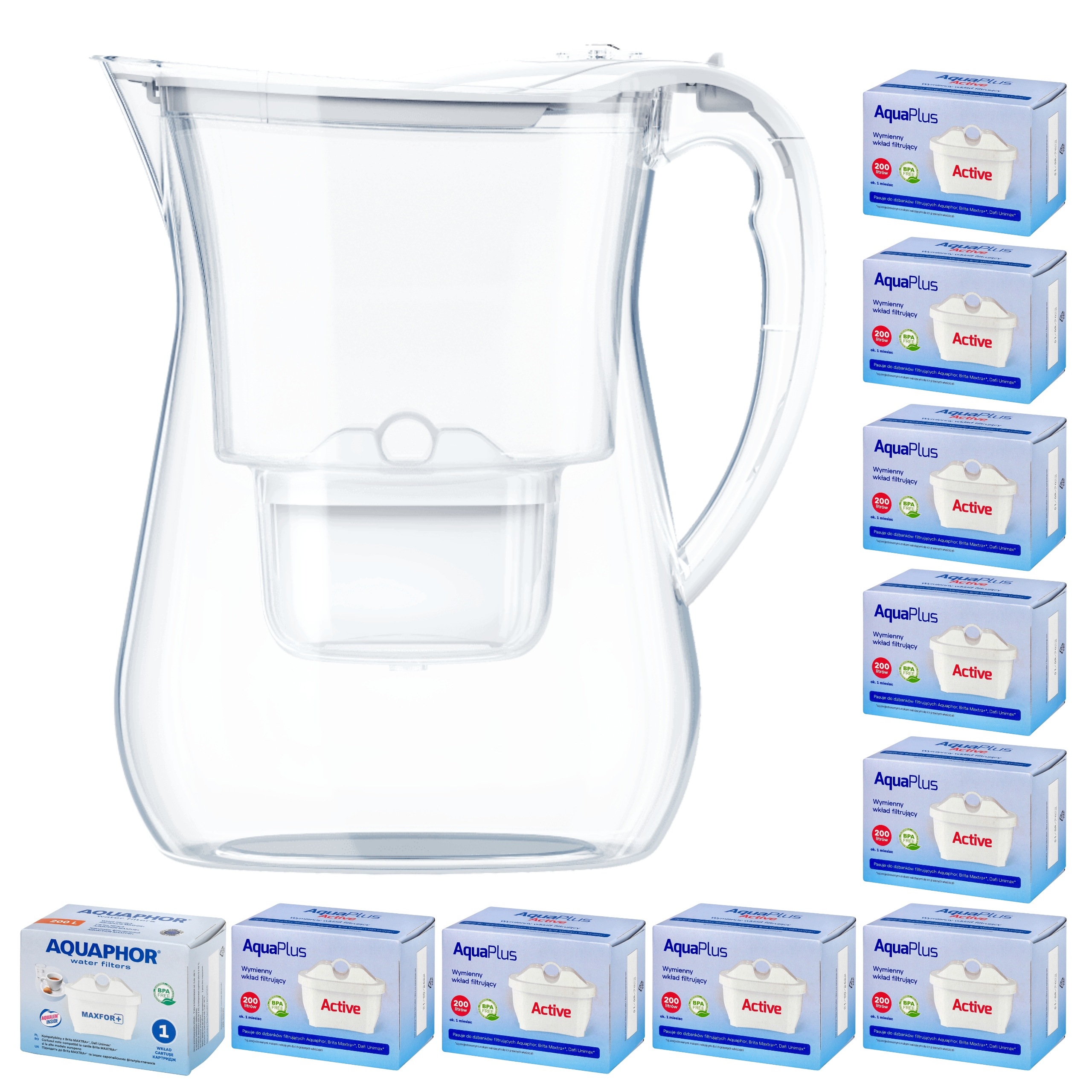 Filtrační konvice na vodu Aquaphor Lago Bílá 3,8 l 10 náplní (1+9)