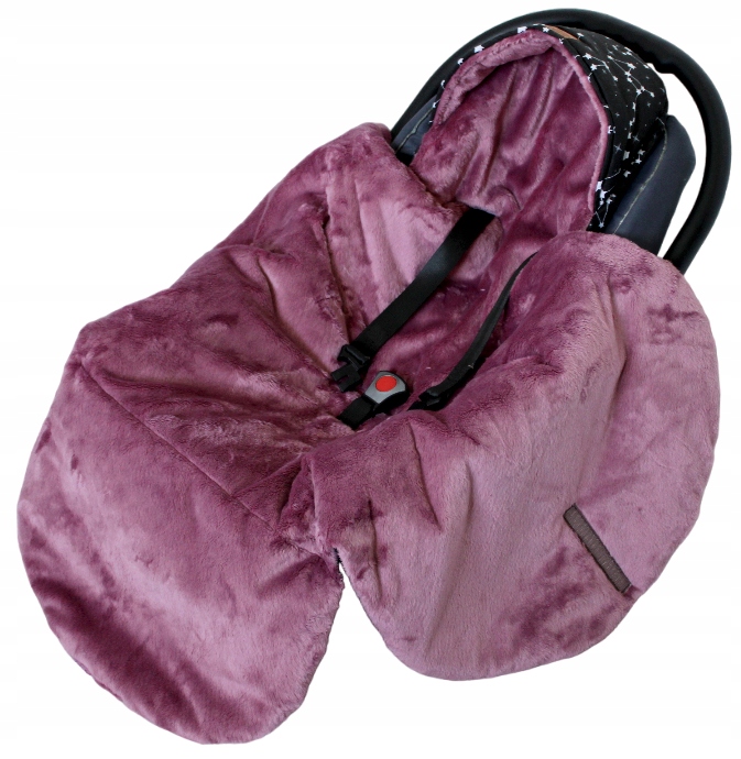 Kocyk otulacz do fotelika samochodowego nosidełka ciepły futerko LEXY PINK Marka Inna marka