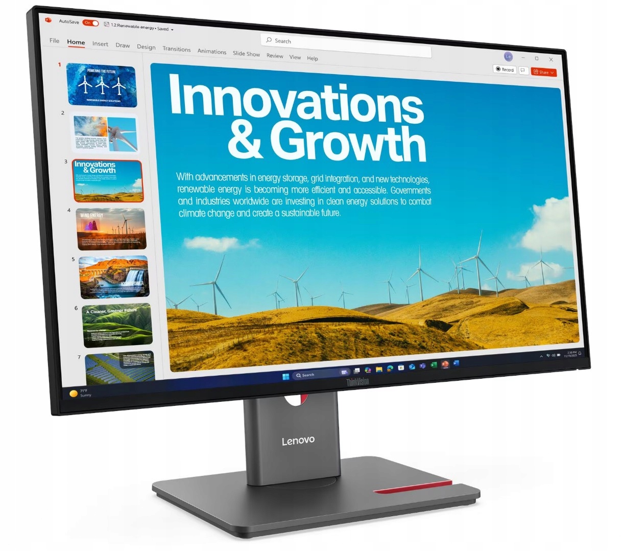 Led Monitor Lenovo ThinkVision P24QD-40 24" 2560 x 1440 px Ips Pls