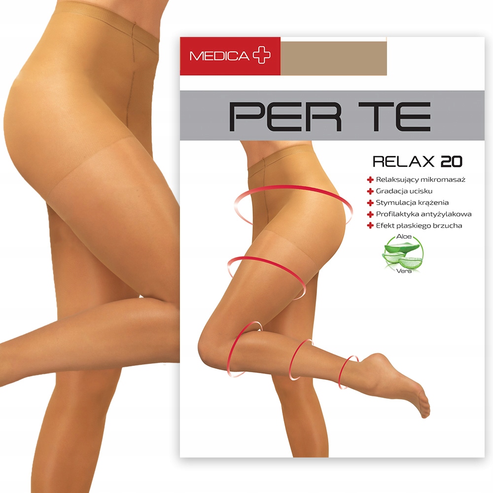 

Rajstopy Przeciwżylakowe Relax 20Den 4-XL J.Beż