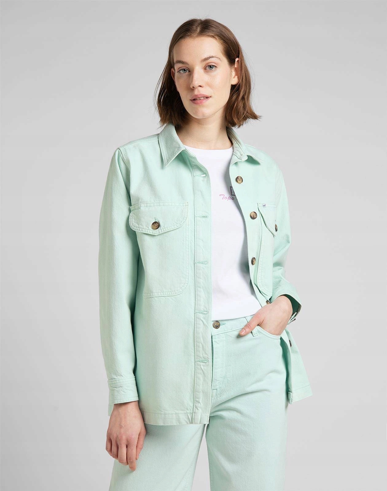 Dámská bunda Lee Service Overshirt Turqoise L54UOL94 Xs