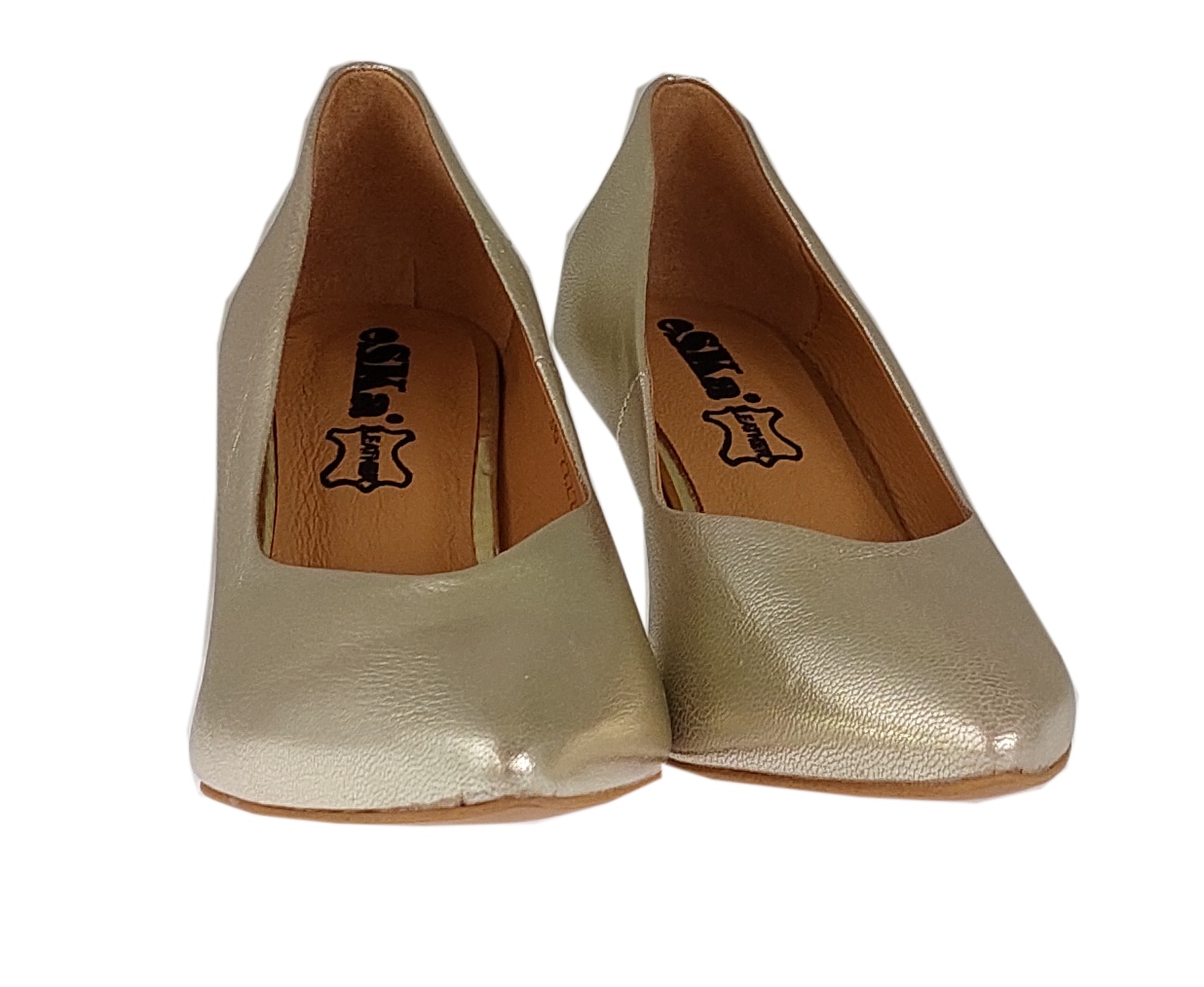 

Czółenka na szpilce w odcieniu złota Eska r.38