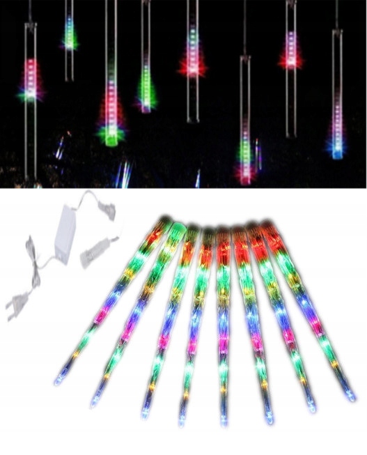

lampki Sople padający śnieg meteor 30cm Led multi