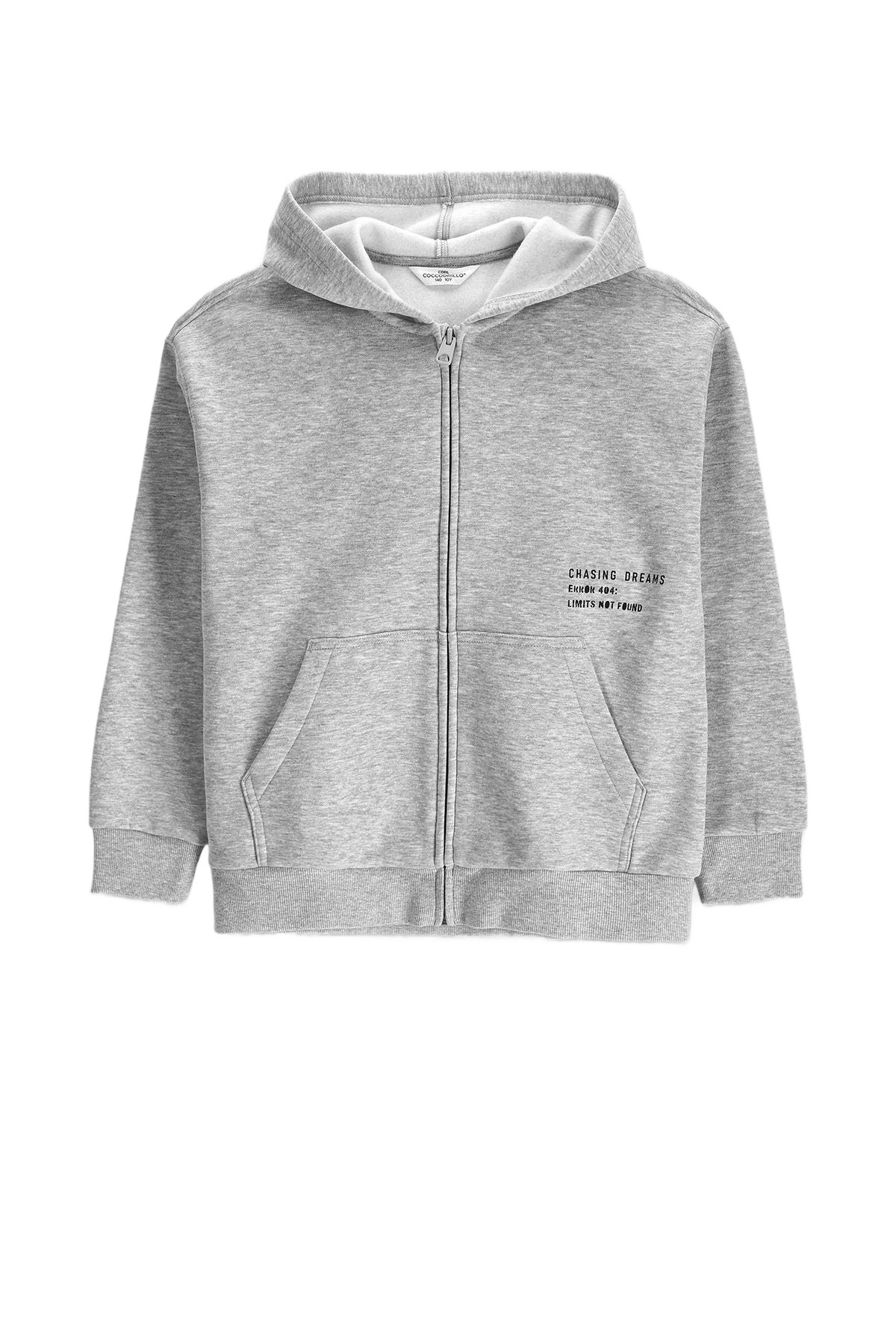 Bluza Chłopięca Dresowa Rozpinana Z Kapturem Szara 146 Coccodrillo ZC6