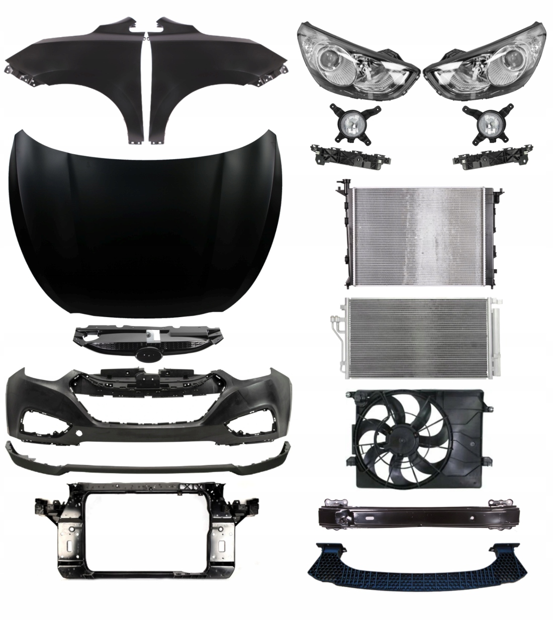 Hyundai ix35 10-13 Zderzak Pas Maska Błotnik