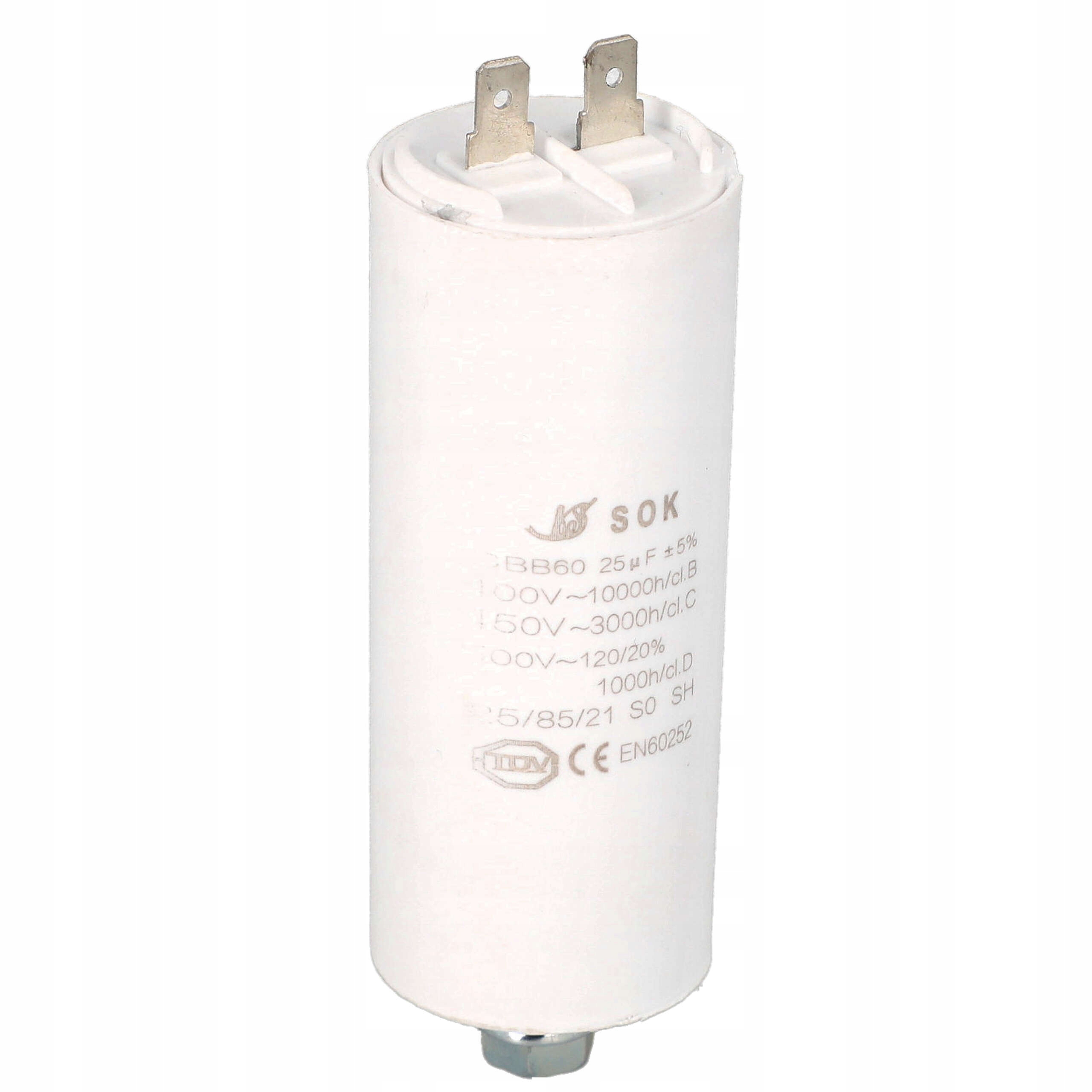 KONDENSATOR ROZRUCHOWY DO SILNIKA 25uF 450V