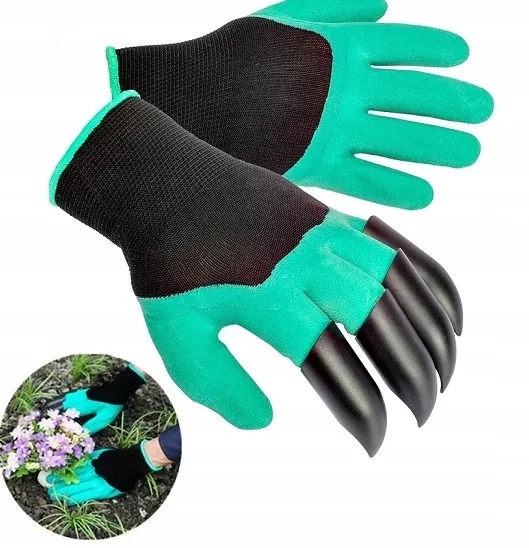 RĘKAWICE RĘKAWICZKI OGRODOWE PAZURY GRABIE ROBOCZE