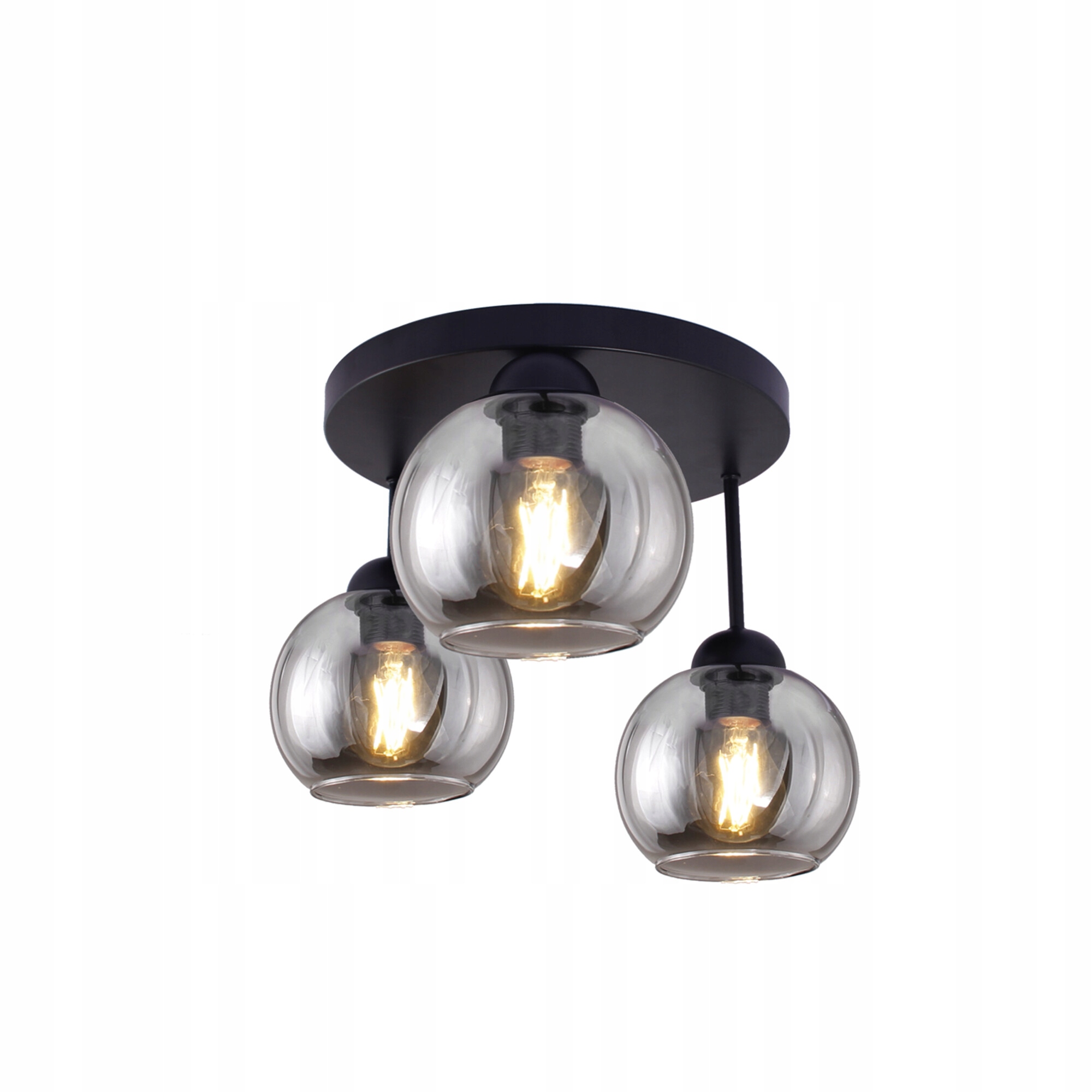 Lampa wisząca sufitowa zwis LL Auntil 3xE27 do Led szkło dymione czarna 10W