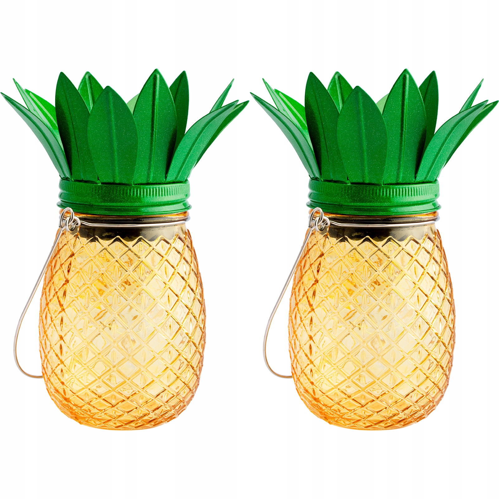 

2x Lampka Solarna Słoik Ogrodowy Ananas Szkło Led
