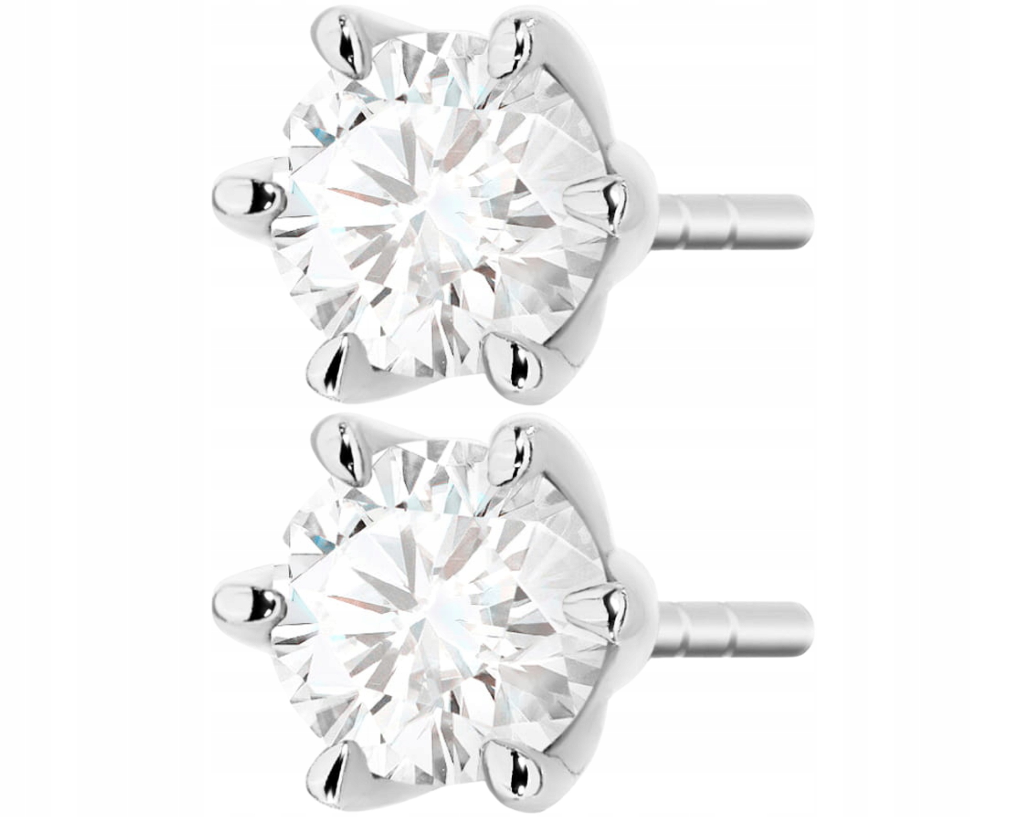 Bílé Zlato Elegantní Náušnice 585 S Diamanty A Brilianty Dárek Gravírování