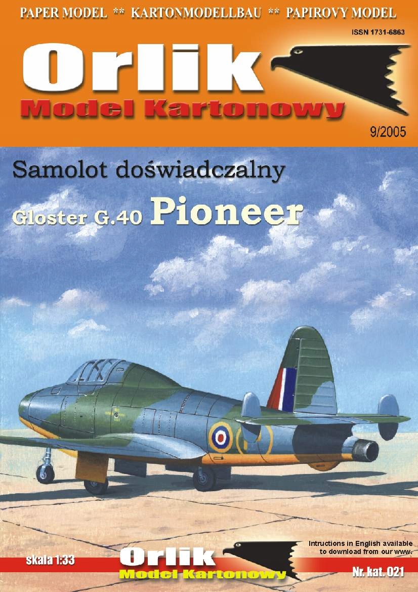 

Orlik Samolot Gloster G40 Pioneer