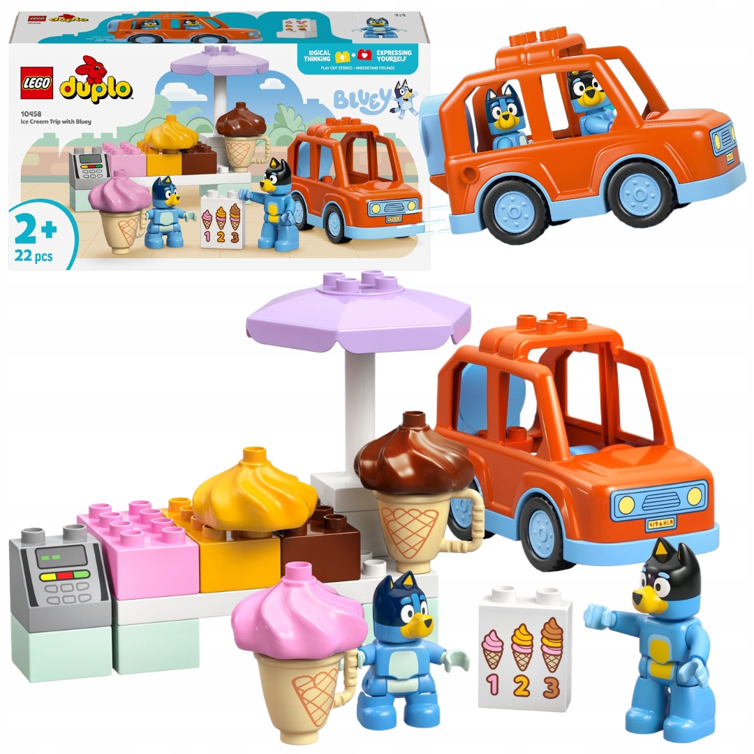 Lego 10458 Bluey Výprava za zmrzlinou s Blue Zmrzlinárnou Auto