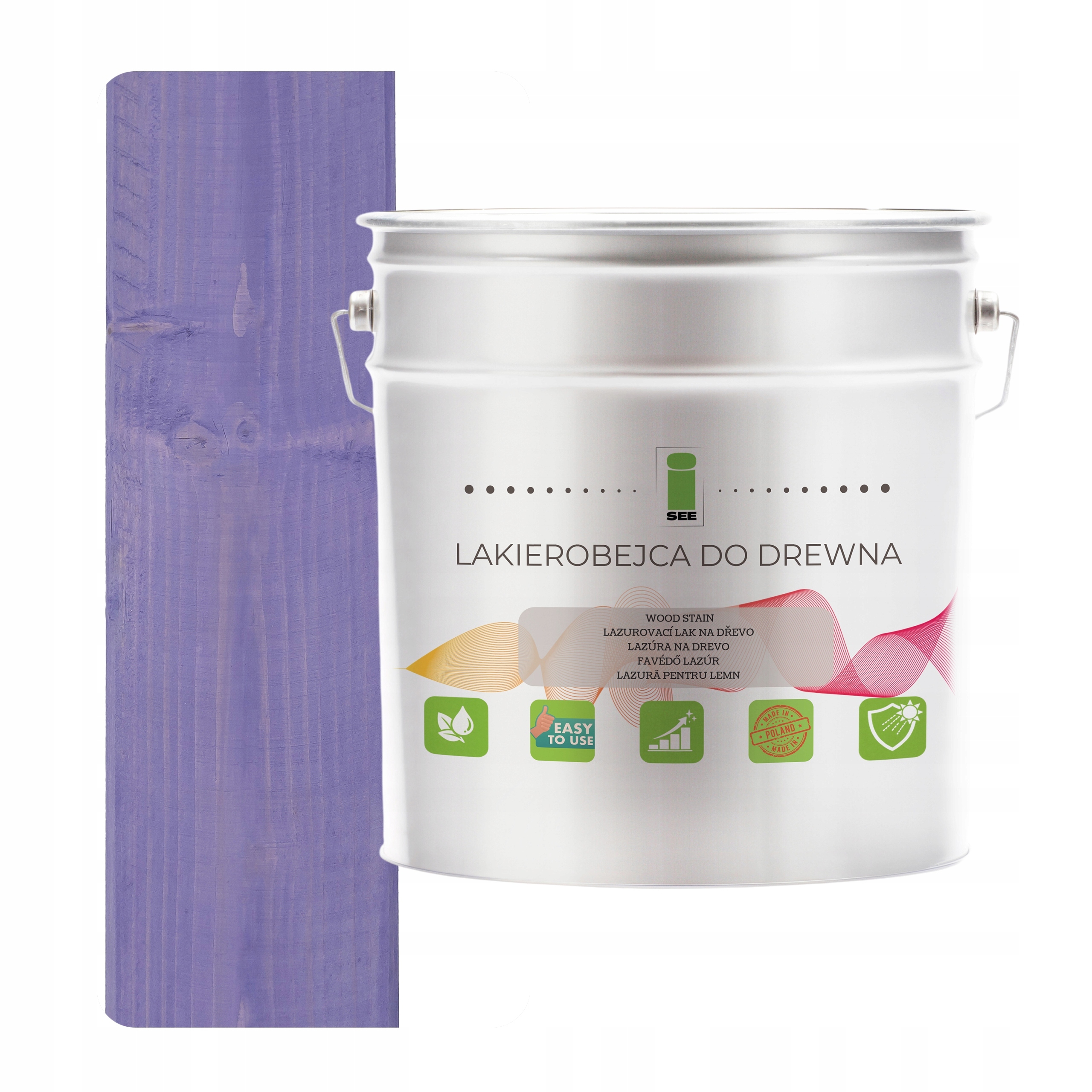 Lak na dřevo levandulový, hydrofobní, bez zápachu, polomatný, 3v1 2,5L H2629