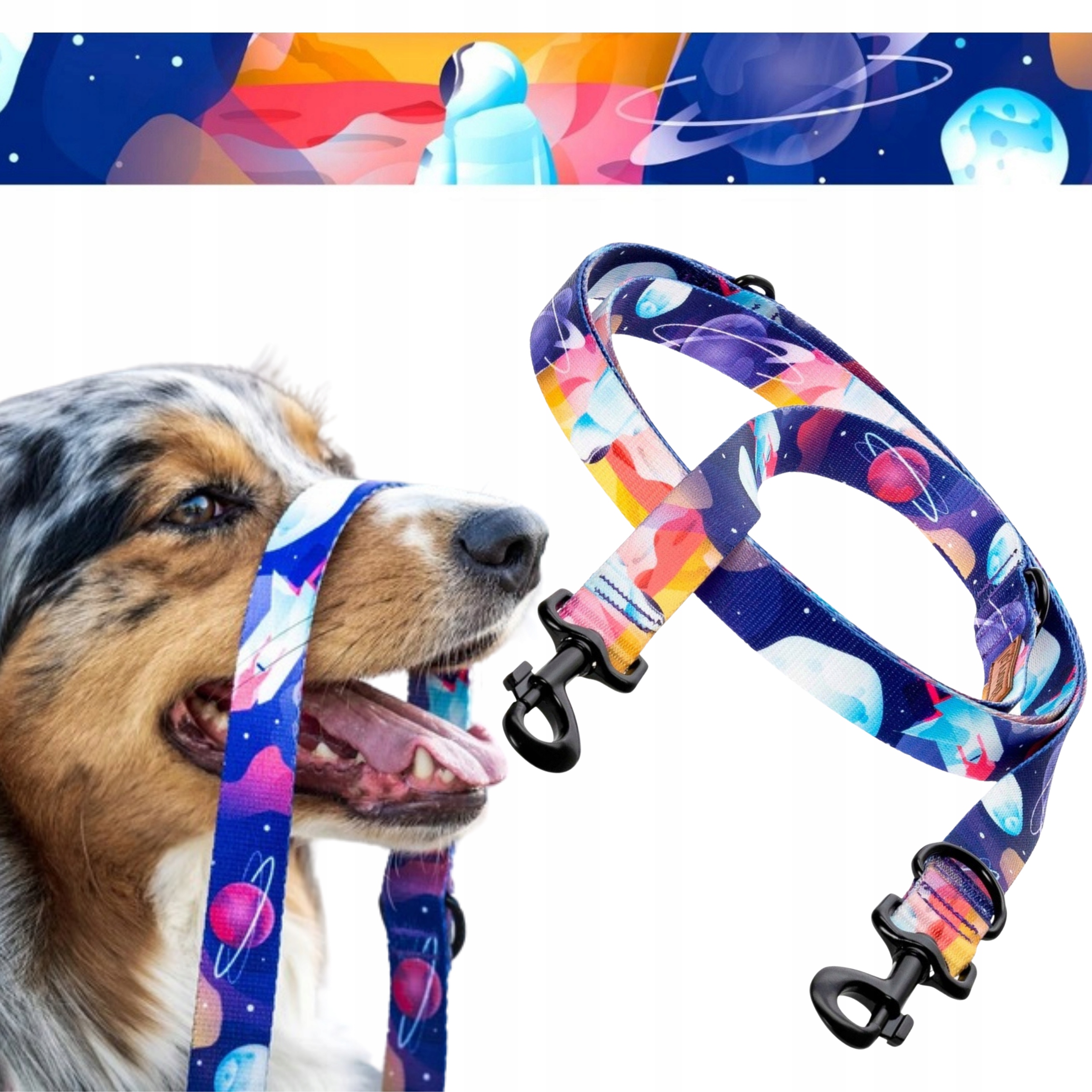 Vodítko s možností přepínání 300 cm Velký Pes Ukory Modrý vzor