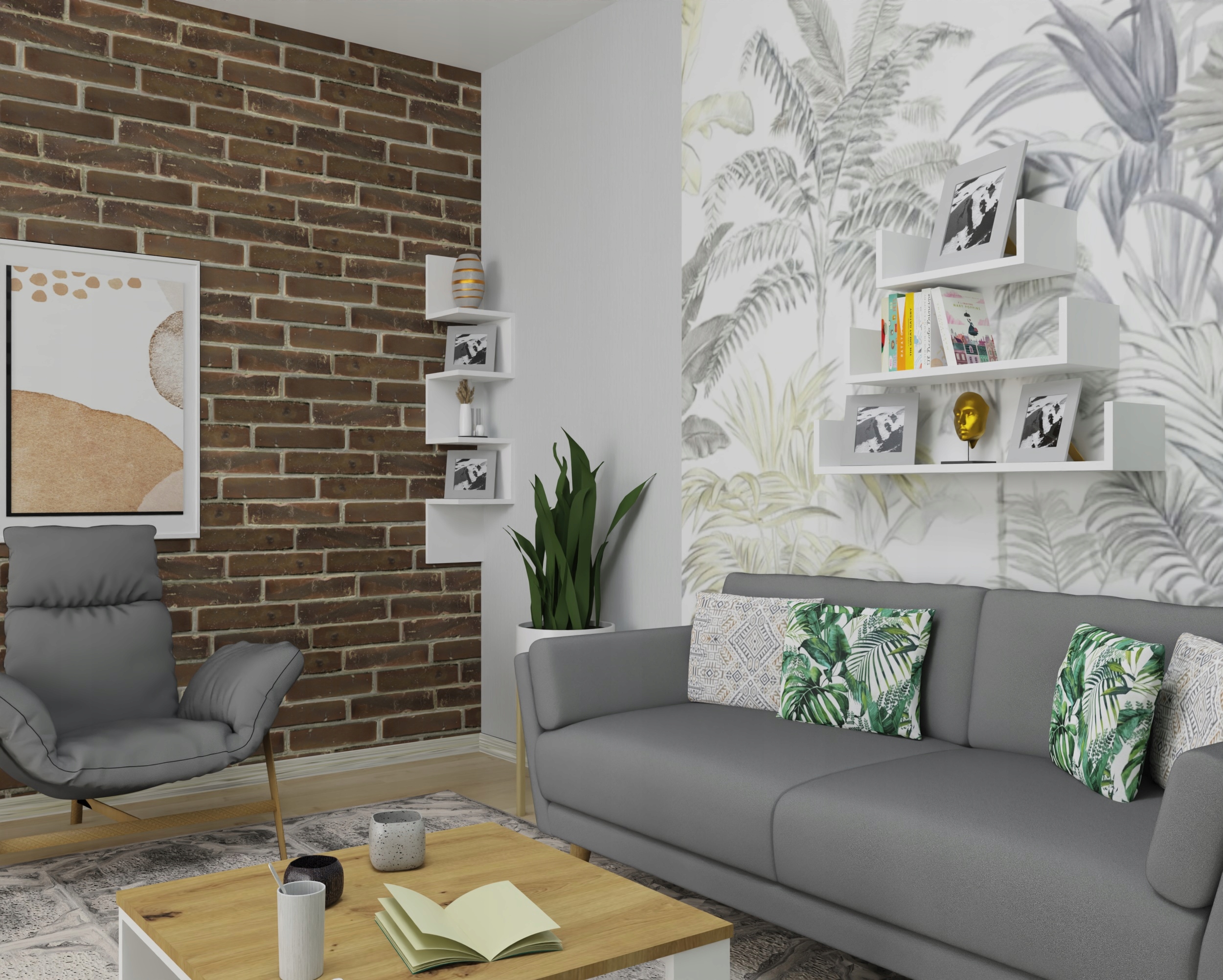 Półka narożna wisząca ścienna regał na książki do salonu 125 cm biały mat Marka Marand