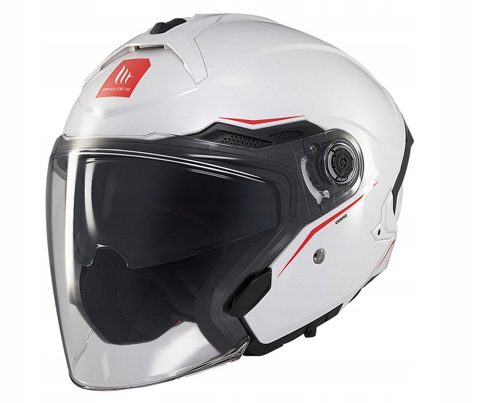 Motocyklová Prilba Otvorená Je Mt Cosmo Sv Solid A0 Biela Gloss Biela