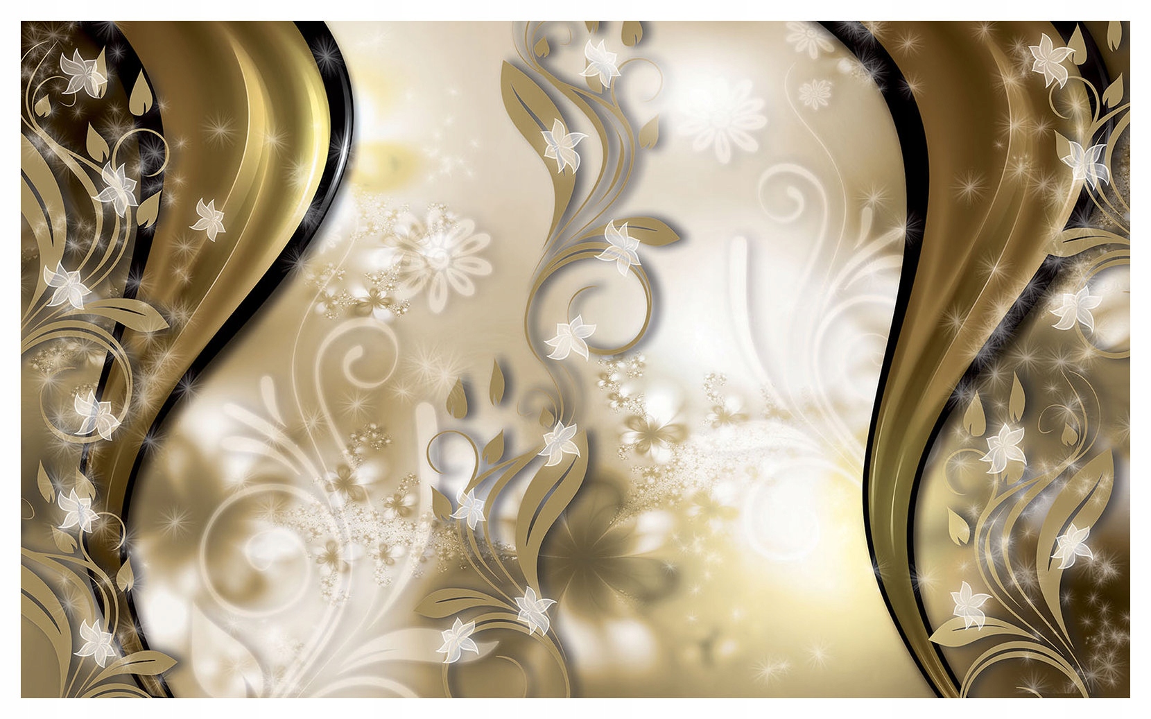 Fototapeta Zlaté kvety Biele rastliny Elegantná vinylová farba 254x184 lepidlo