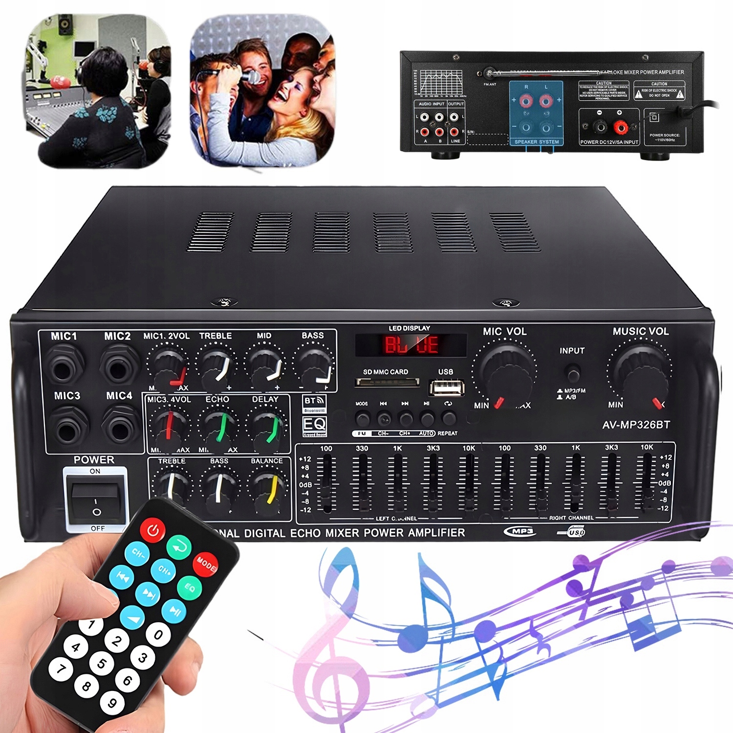 5.0 Bluetooth Zesilovač Pro Domácí Použití 2000W Hd-stereo