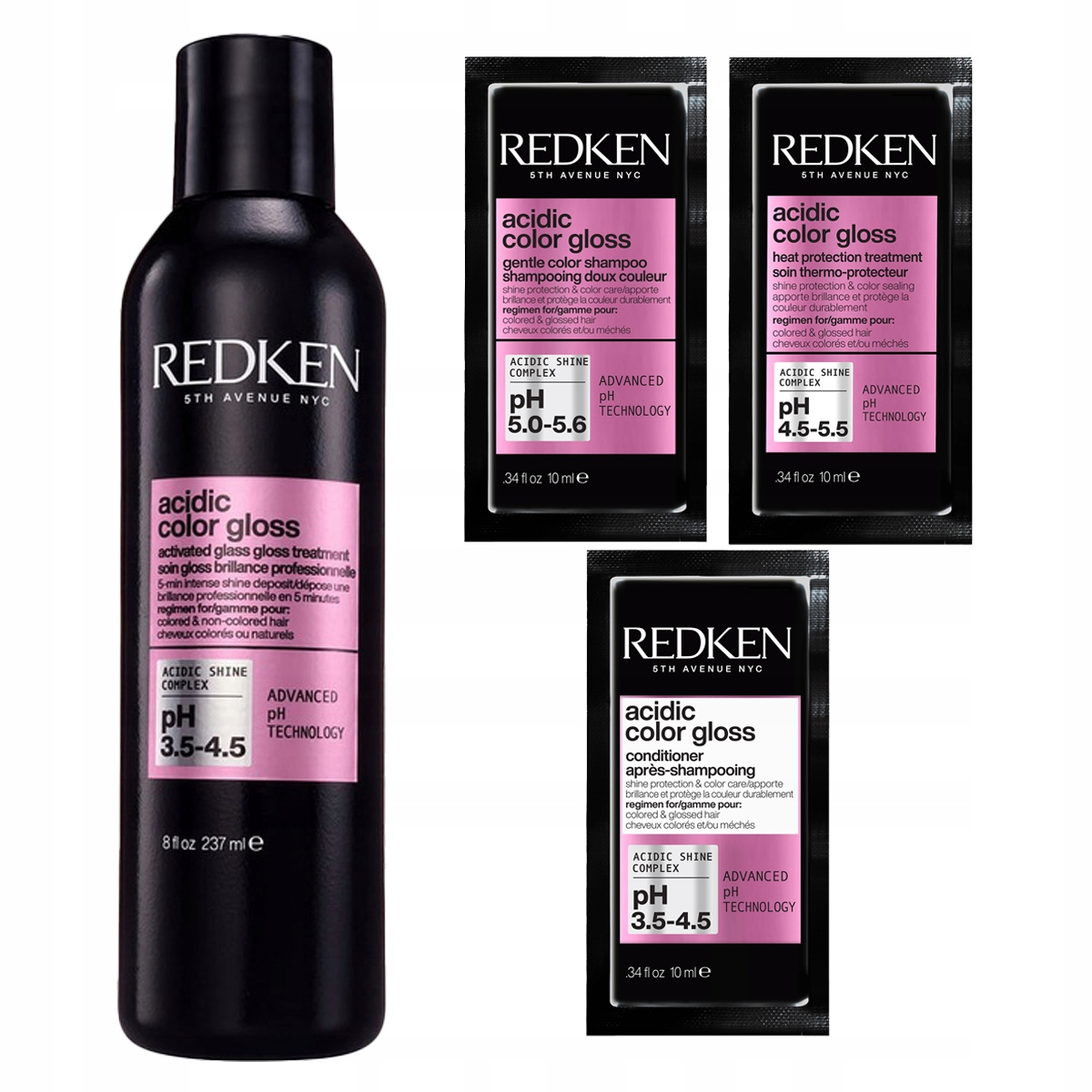 Redken Acidic Color Glass Gloss kúra pro barvené vlasy 3 dárky