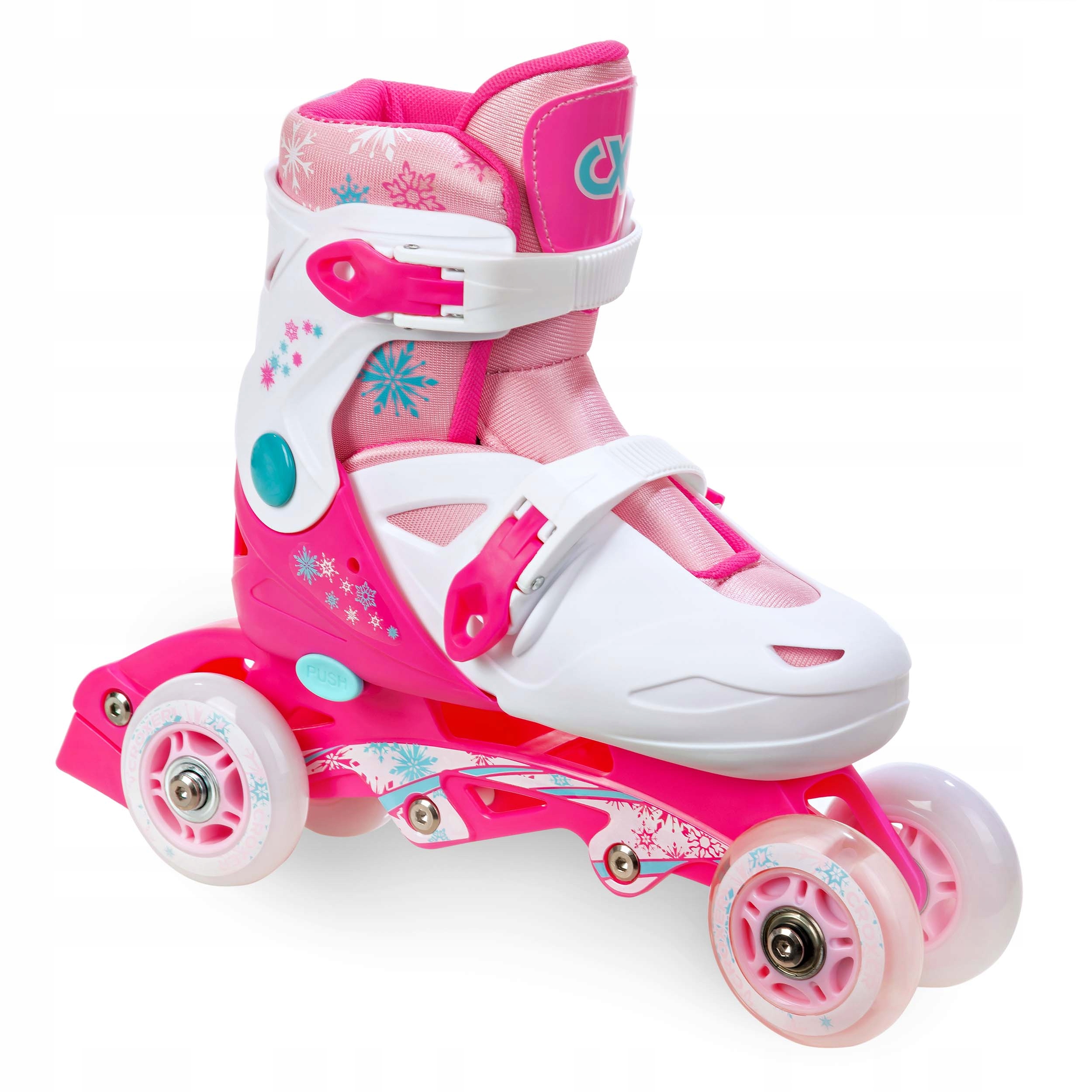 Rolko-Wrotki Regulowane 3w1 Croxer Missy 27-30 LED Kolor Różowy