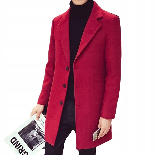 STYLOWY PŁASZCZ MĘSKI TRENCZ JEDNORZĘDOWY BIZNES