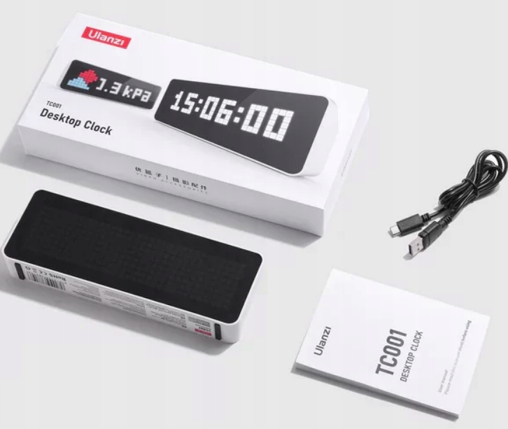 Zegar + WiFi Ulanzi 256LED PIXEL Clock TC001 Aku 5h Youtube Typ stołowy