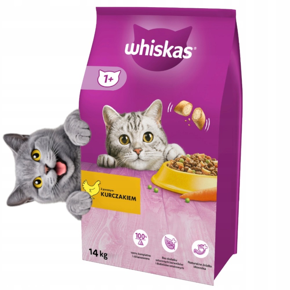Levně Suché Krmivo pro kočky Whiskas s kuřecím masem 14 kg