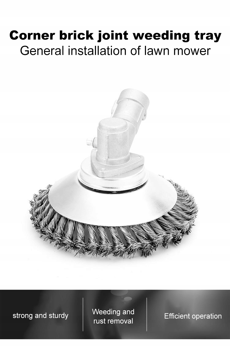 DRUCIAK TARCZA SZCZOTKA DRUCIANA DO KOSY SPALINOWEJ CHWASTY DO KOSTKI BLACK Waga produktu z opakowaniem jednostkowym 0.2 kg