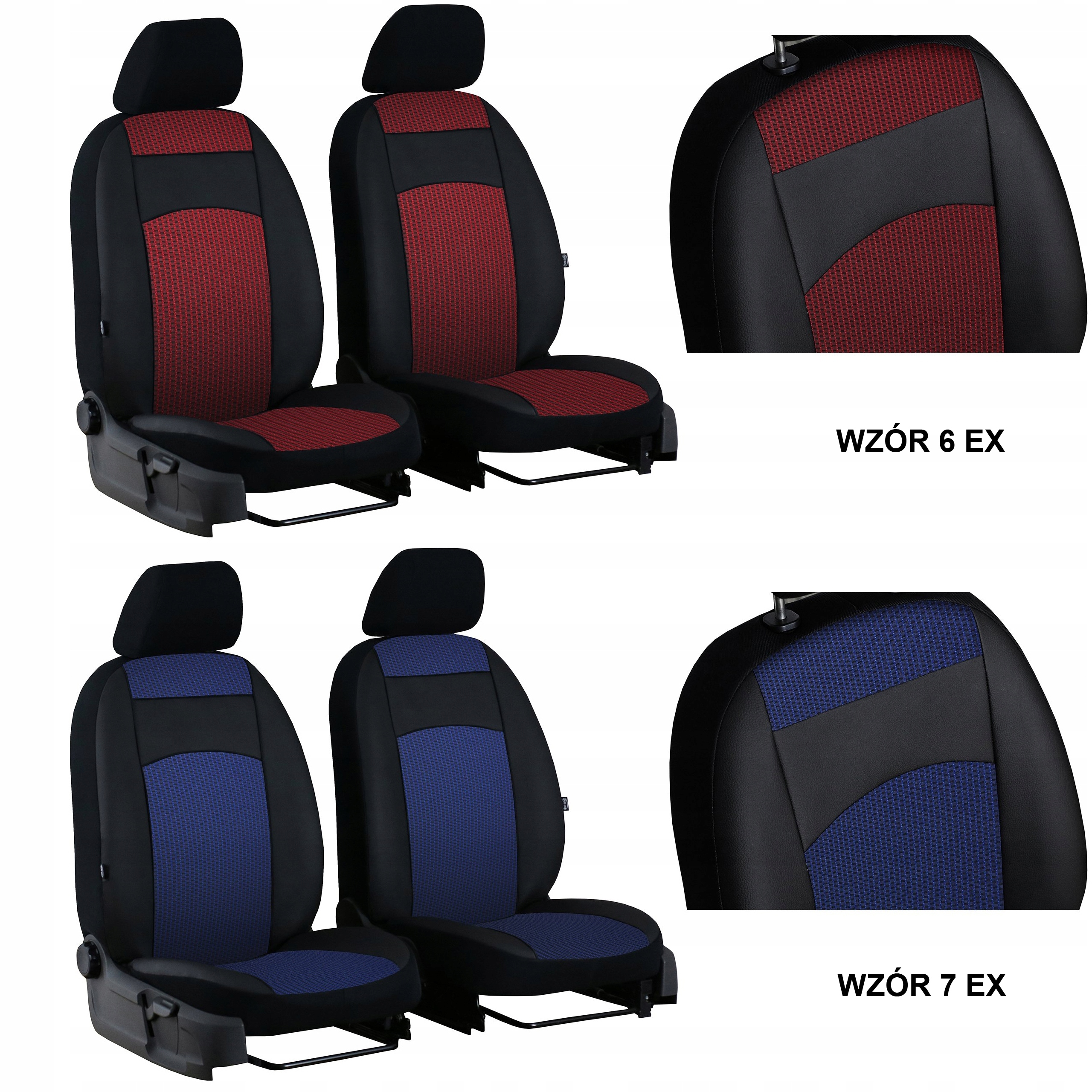 SKÓRA POKROWCE MIAROWE do RENAULT TRAFIC 2 1+1 Model Royal