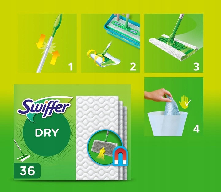 Swiffer Suche Wkłady Chusteczki Do Podłóg 36szt Marka Swiffer