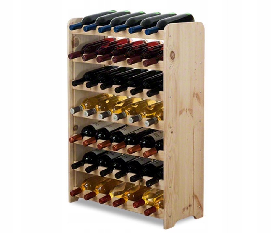 Regál na víno dřevěný stojan na víno police regál skříňka na alkohol 42 bot
