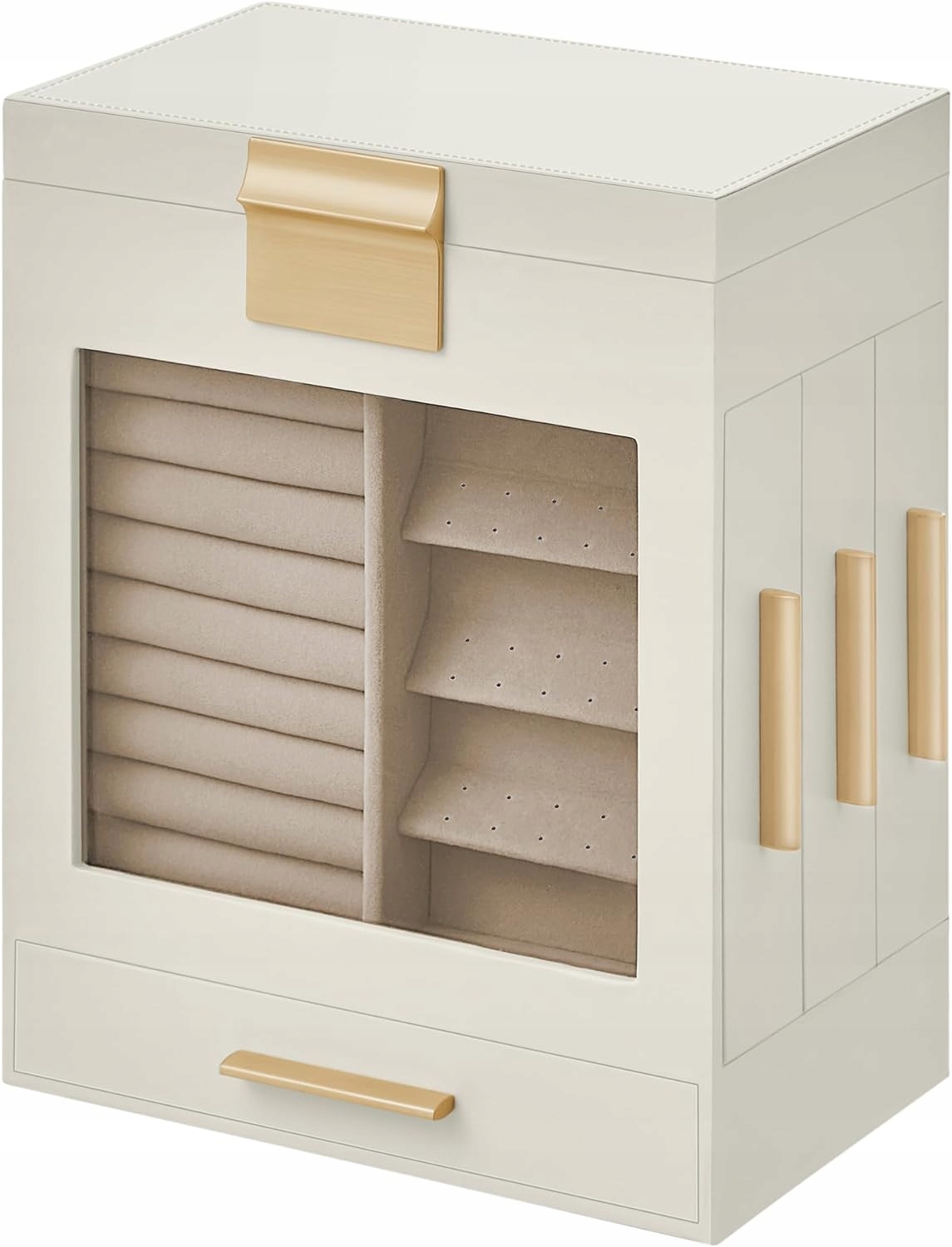 Krabička Organizér Krabička na šperky se zrcátkem 3 zásuvky 20 x 24,7 cm