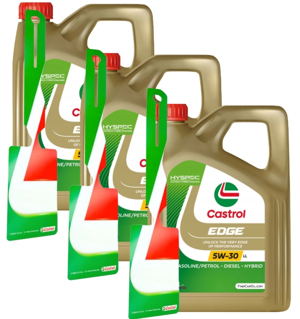 Zestaw 3X 5L Olej Castrol Edge LL 5W30 15L Zawieszka Rok 2026 Oryginał