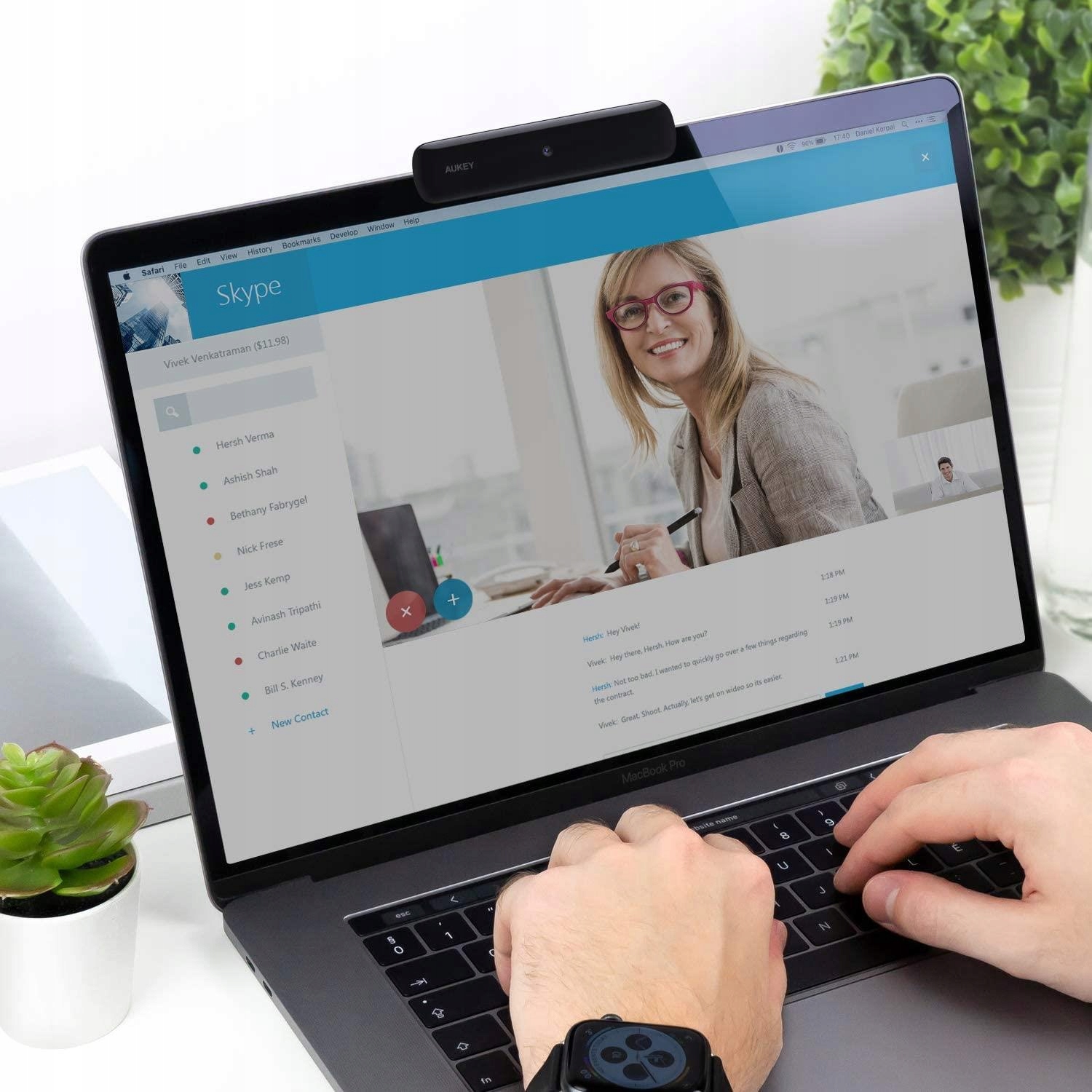 KAMERA INTERNETOWA AUKEY PC-W1| USB-A FHD1080p 2MP Marka Aukey