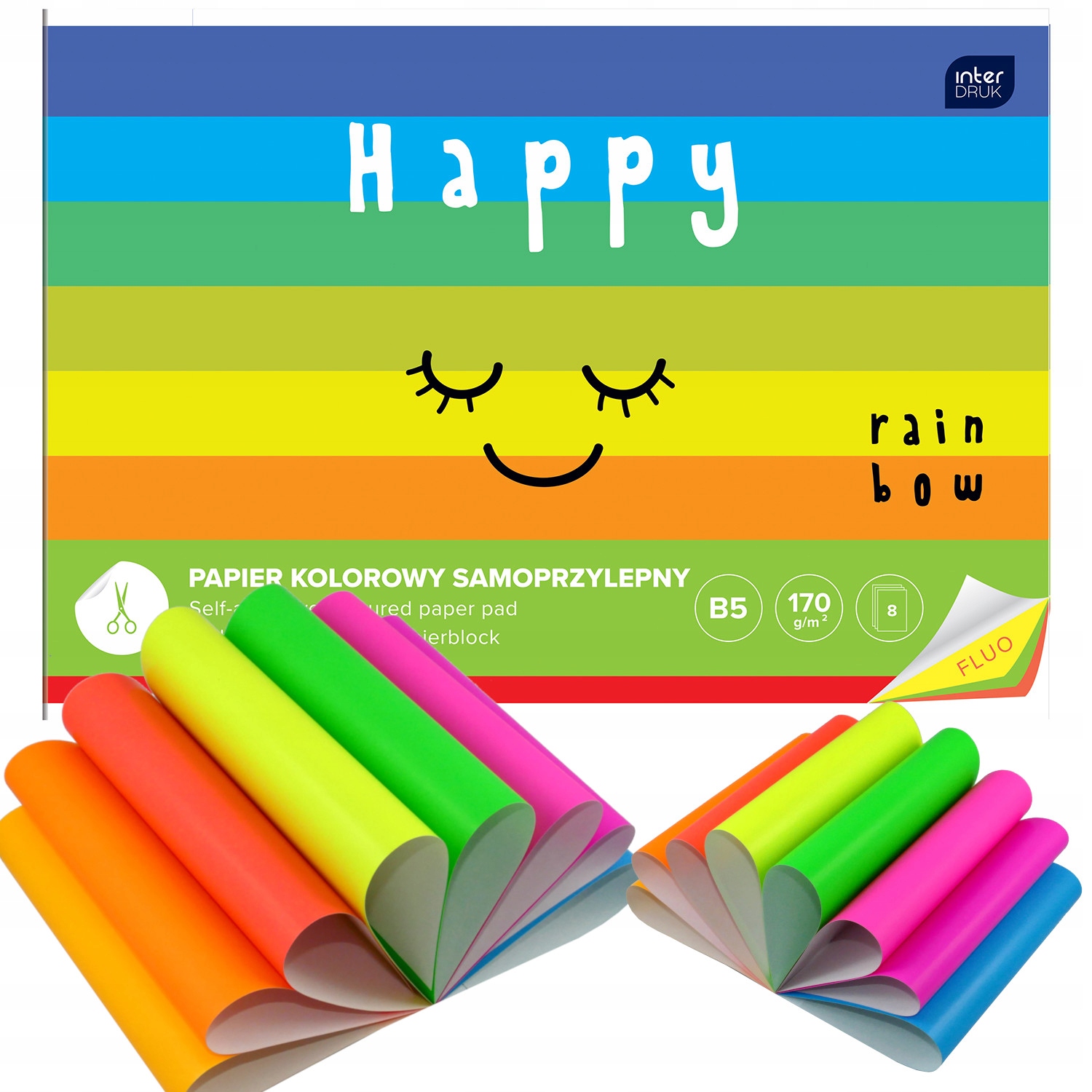 

Interdruk papier kolorowy samoprzylepny B5 fluo