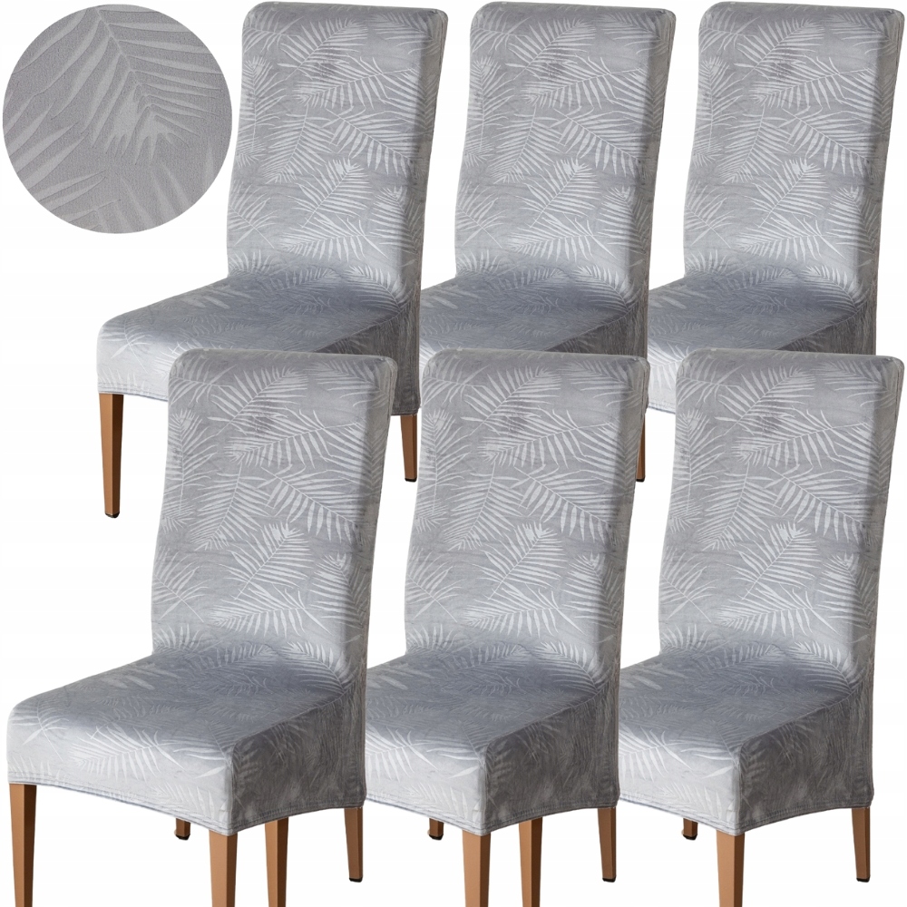 Sada 6 Ks Potahů Na Židle Velurové Prodloužené Židle Velurové Oeko-tex