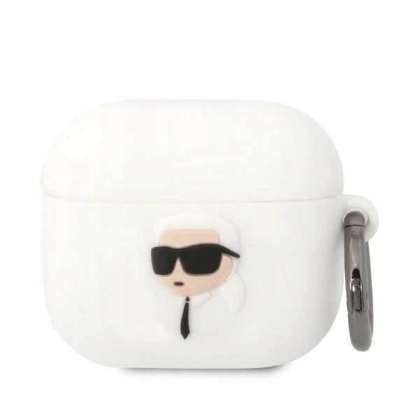 Etui Karl Lagerfeld Silicone Karl Head 3D na AirPods 3 białe