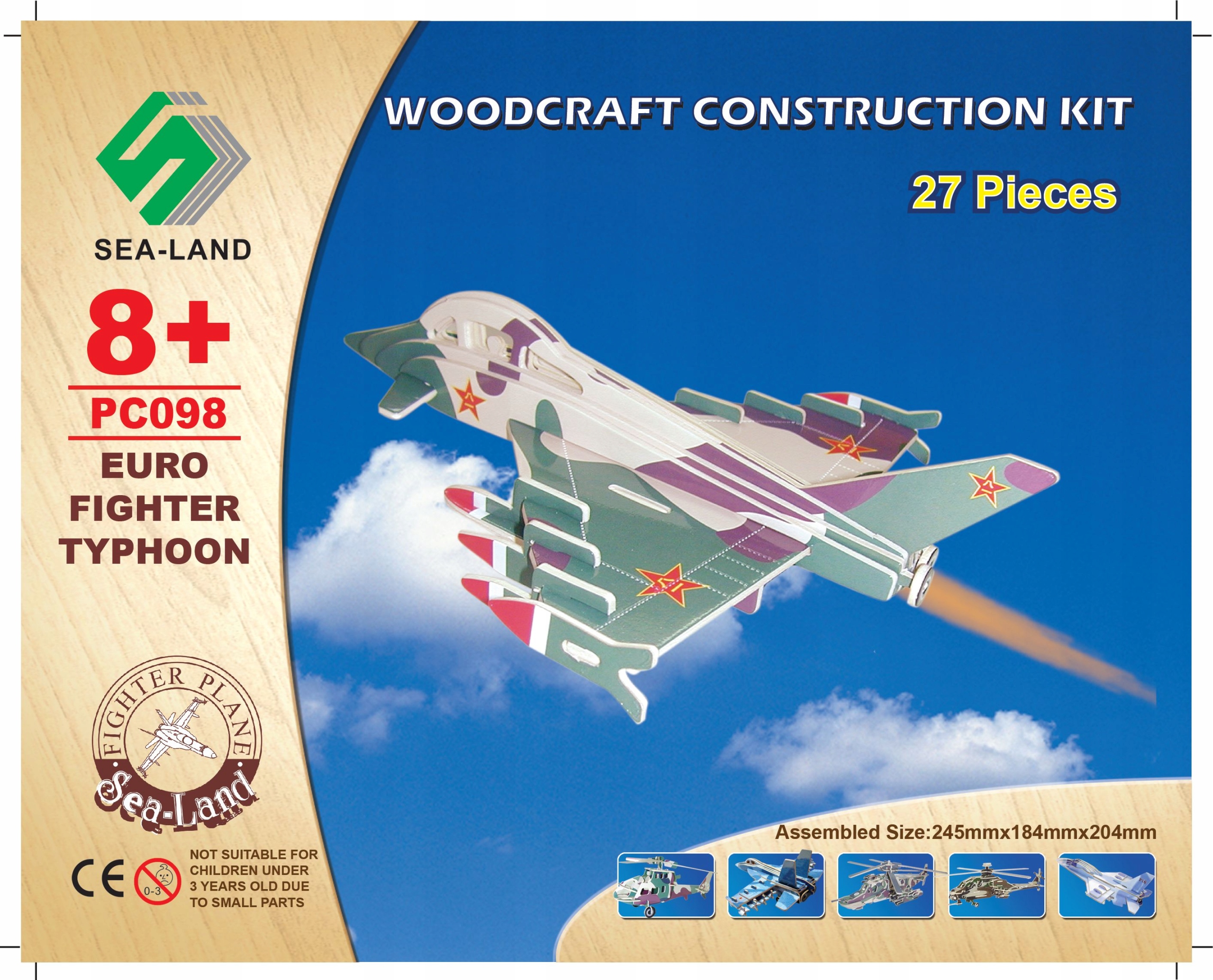 PUZZLE DREWNIANE 3D SAMOLOT MYŚLIWIEC EUROFIGHTER Marka Sea-Land