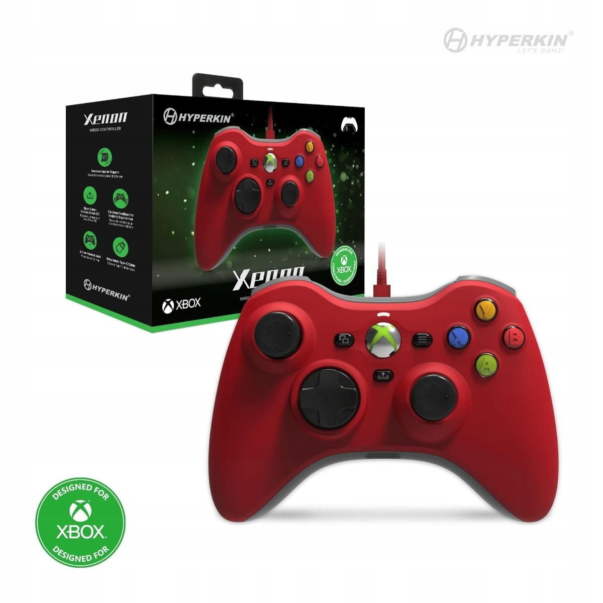 Hyperkin Xenon Pad przewodowy do Xbox / Windows red