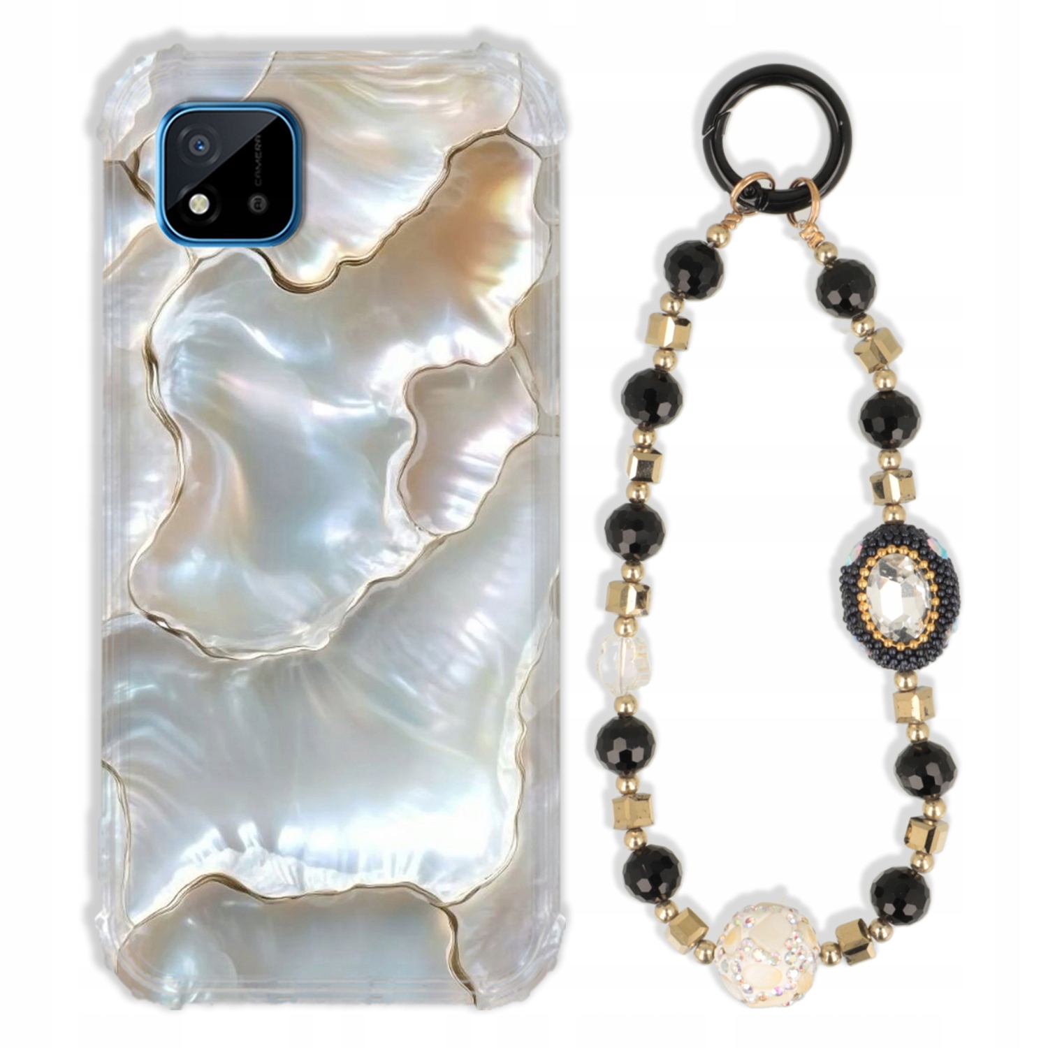 Puzdro Pre Realme C11 2021 Antishock Zirkóny Čierno Zlaté Odolné| Silné
