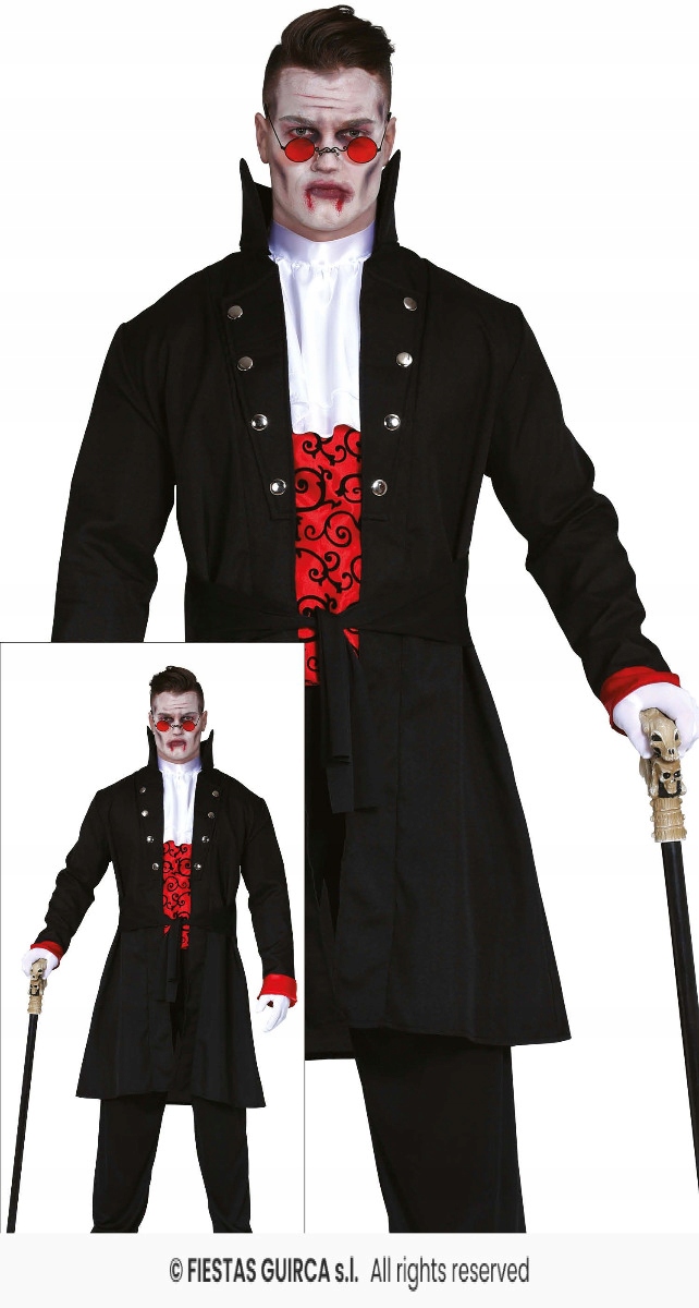 Kostým Hraběte Drákuly Převlek Upír Kostým Halloween XL