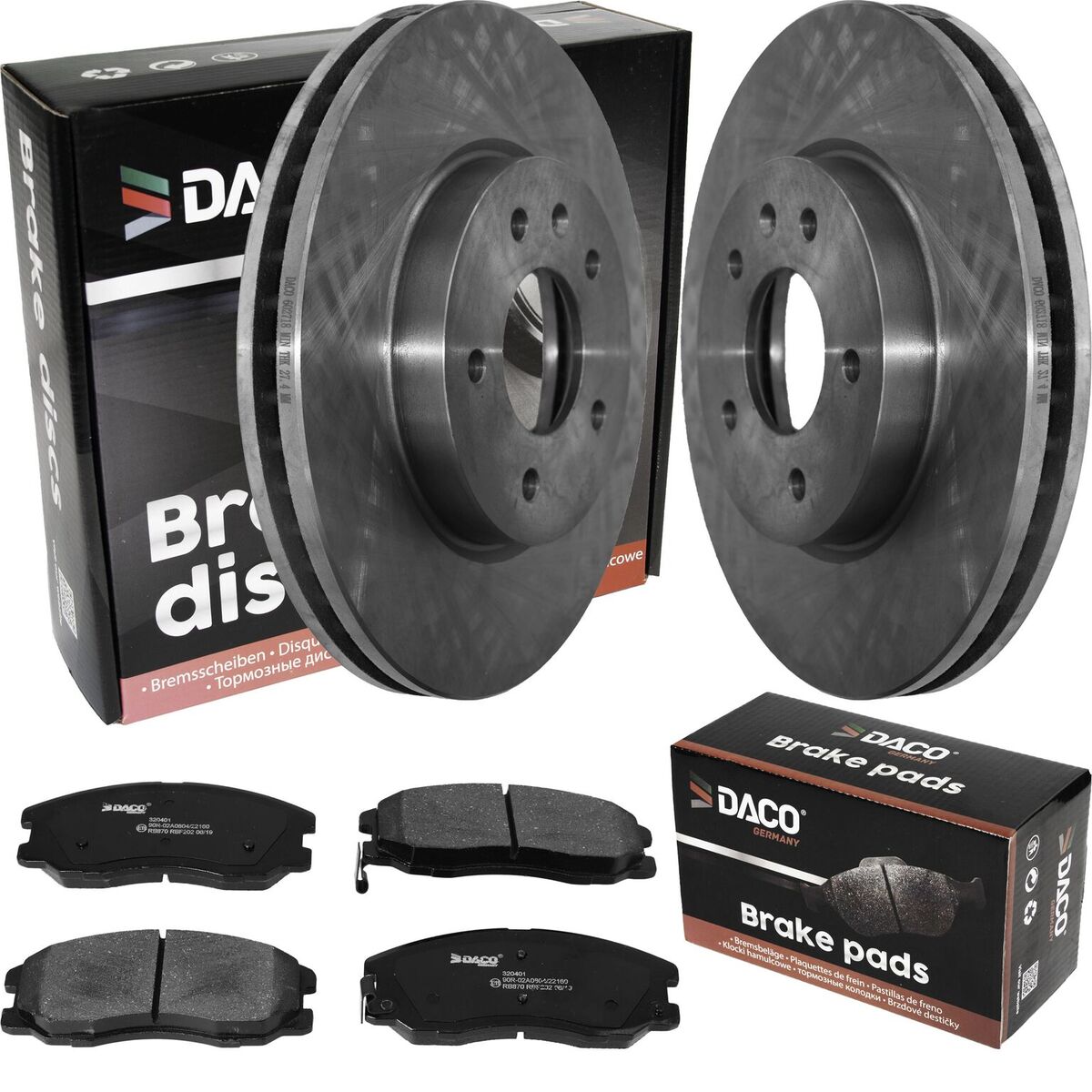 602718 - Диски + колодки DACO передняя часть Antara Captiva 2006-