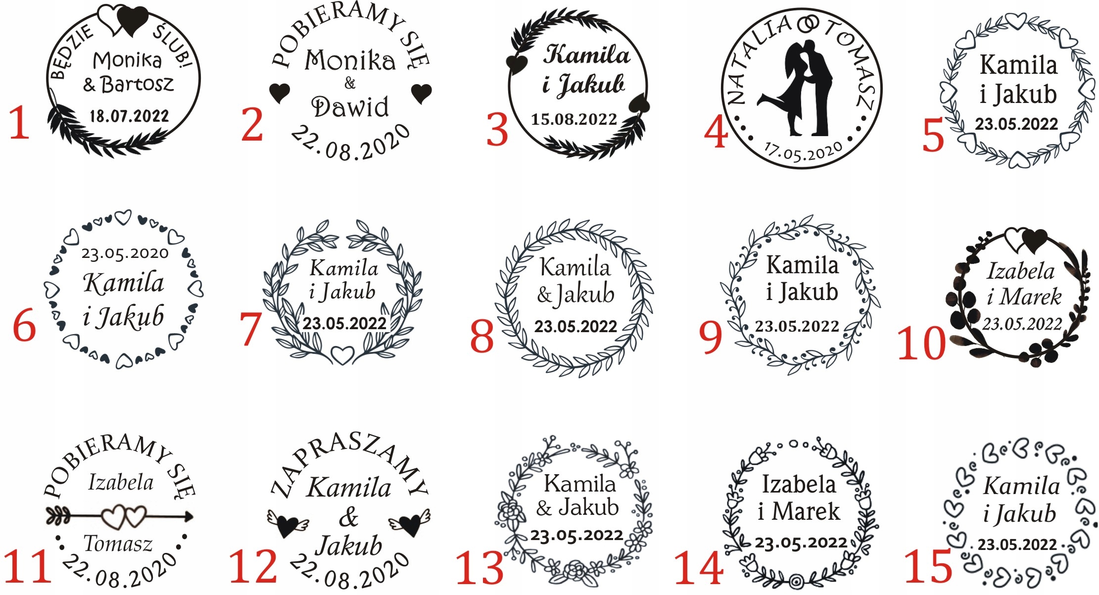 PIECZĄTKA NA ŚLUB PIECZĘĆ ŚLUBNA STEMPEL 3 CM Marka inny