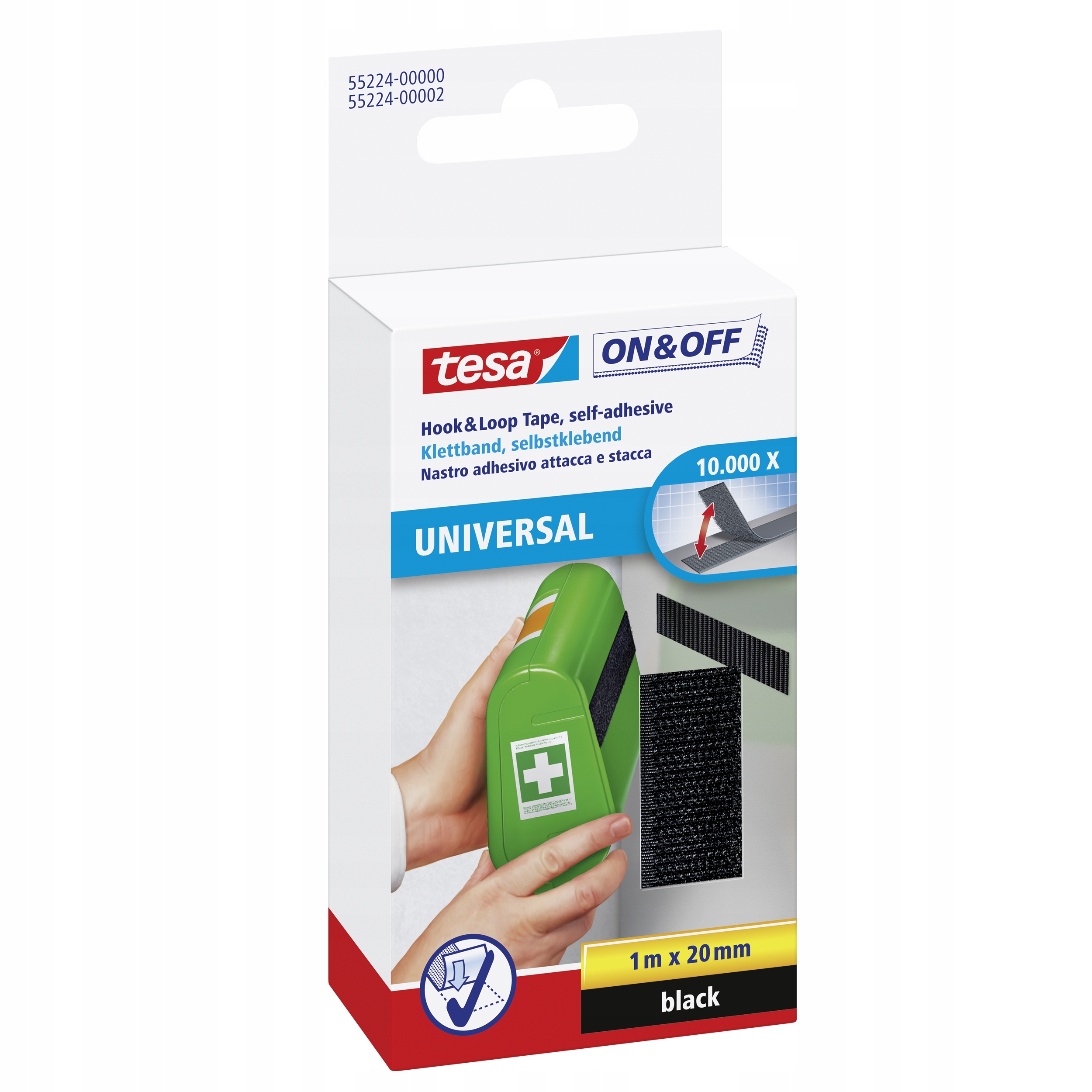 

Tesa Usuwalny rzep w taśmie 1m x 20mm Czarny