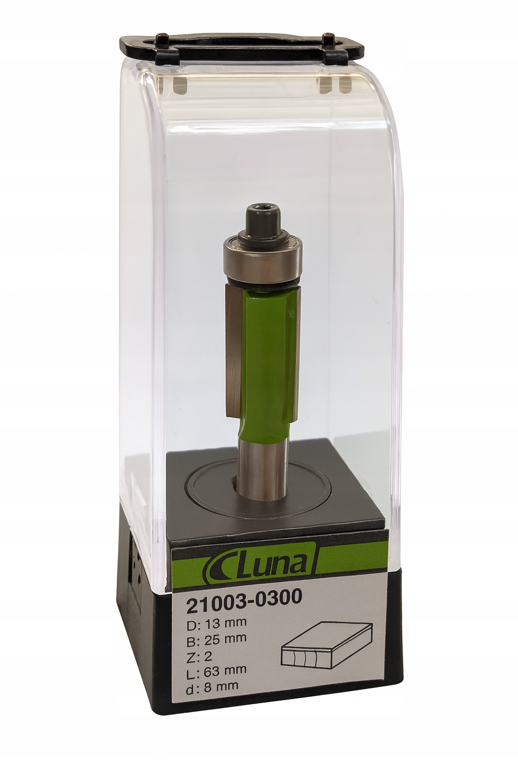 Fréza hranatá 13 mm H25 mm délka 65 mm stopka 8 mm s dolním ložiskem Luna